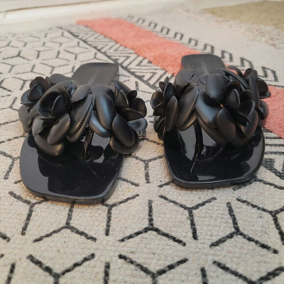 Jeffrey Campbell Floralee Jelly Slide Sandal in Black, sz 7 - Picture 5 of 14